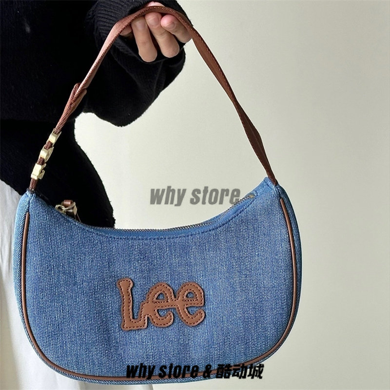 Lee丹宁牛仔腋下包手提月牙包图片