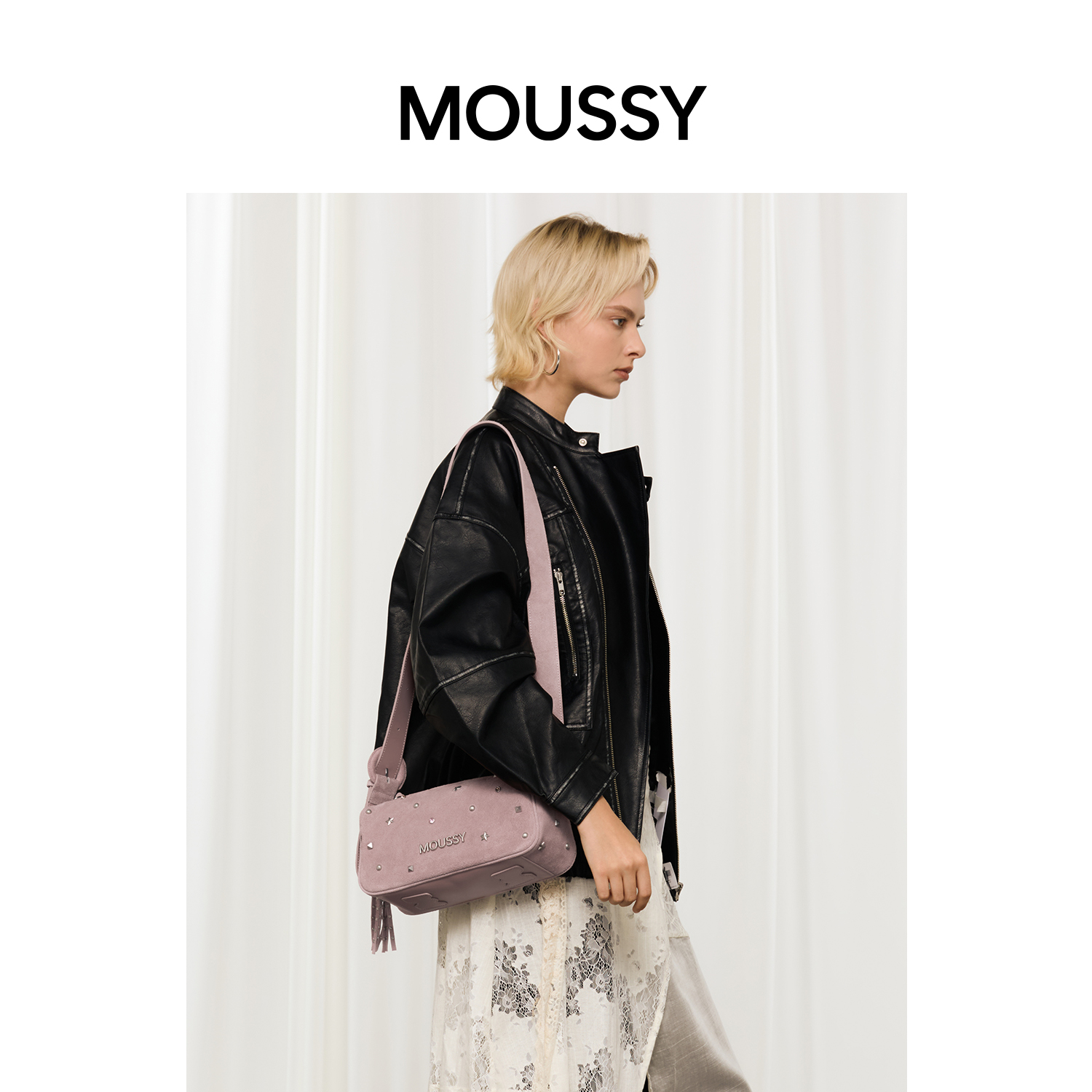 MOUSSY摩西腋下单肩包休闲女包