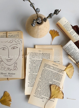 ins欧式做旧英文复古纸张 手帐装饰书卷摆件韩国网红摆拍拍照道具