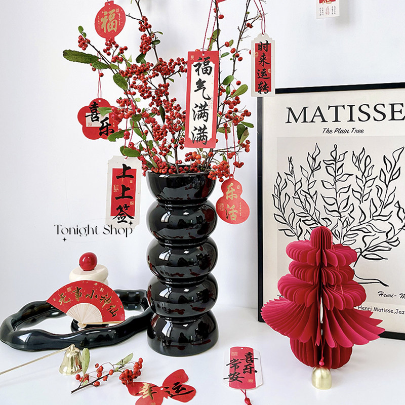 冬青挂件年宵花装饰小卡片新年