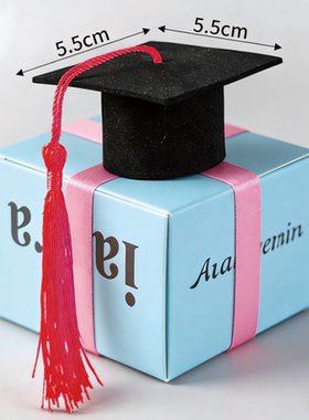 毕业迷你无纺布学士帽超小号博士帽子流苏手工公仔娃娃配件装饰