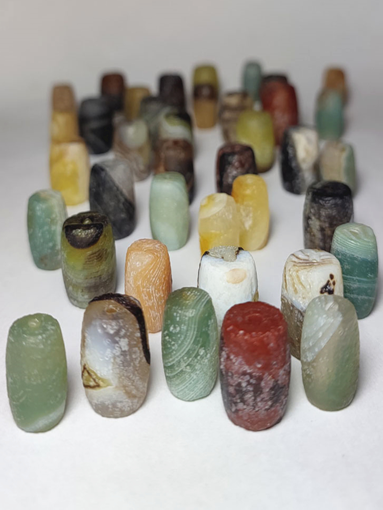 玛瑙文玩磨砂桶珠异形珠