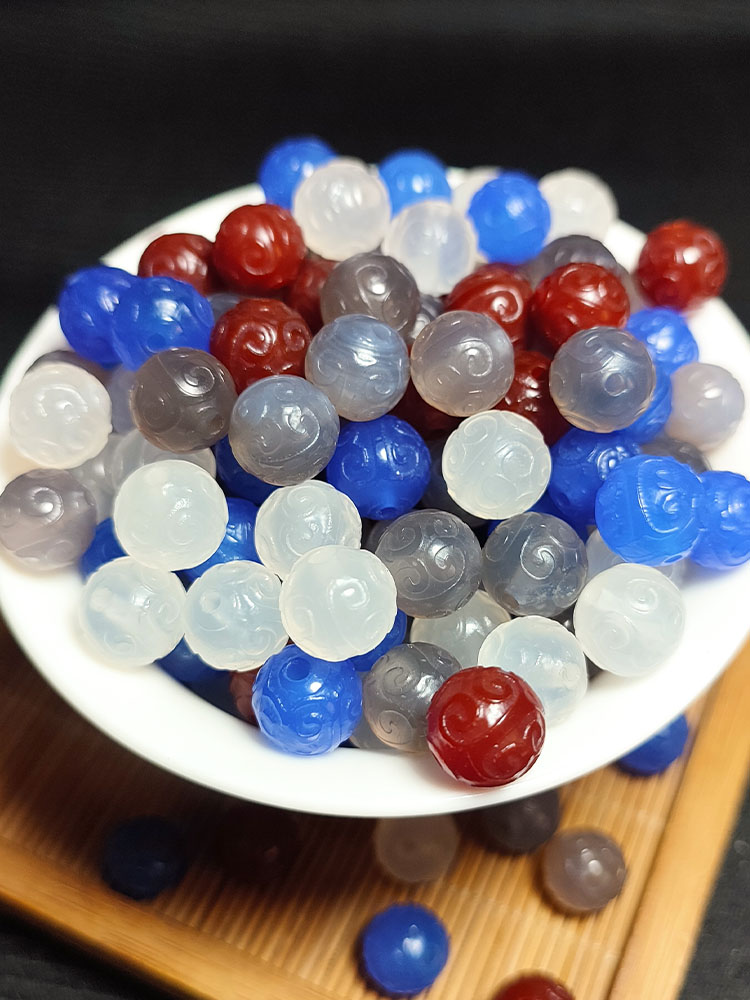 纯天然玛瑙回纹圆珠DIY108手串饰品文玩配件10mm原矿保真支持复检