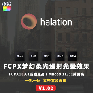 FCPX插件 模拟电影胶片光晕特效 FilmConvert Halation V1.0.1