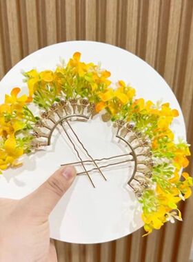 桂花发钗中秋兔子发饰发梳古风流苏步摇配饰汉服头饰可爱儿童发饰