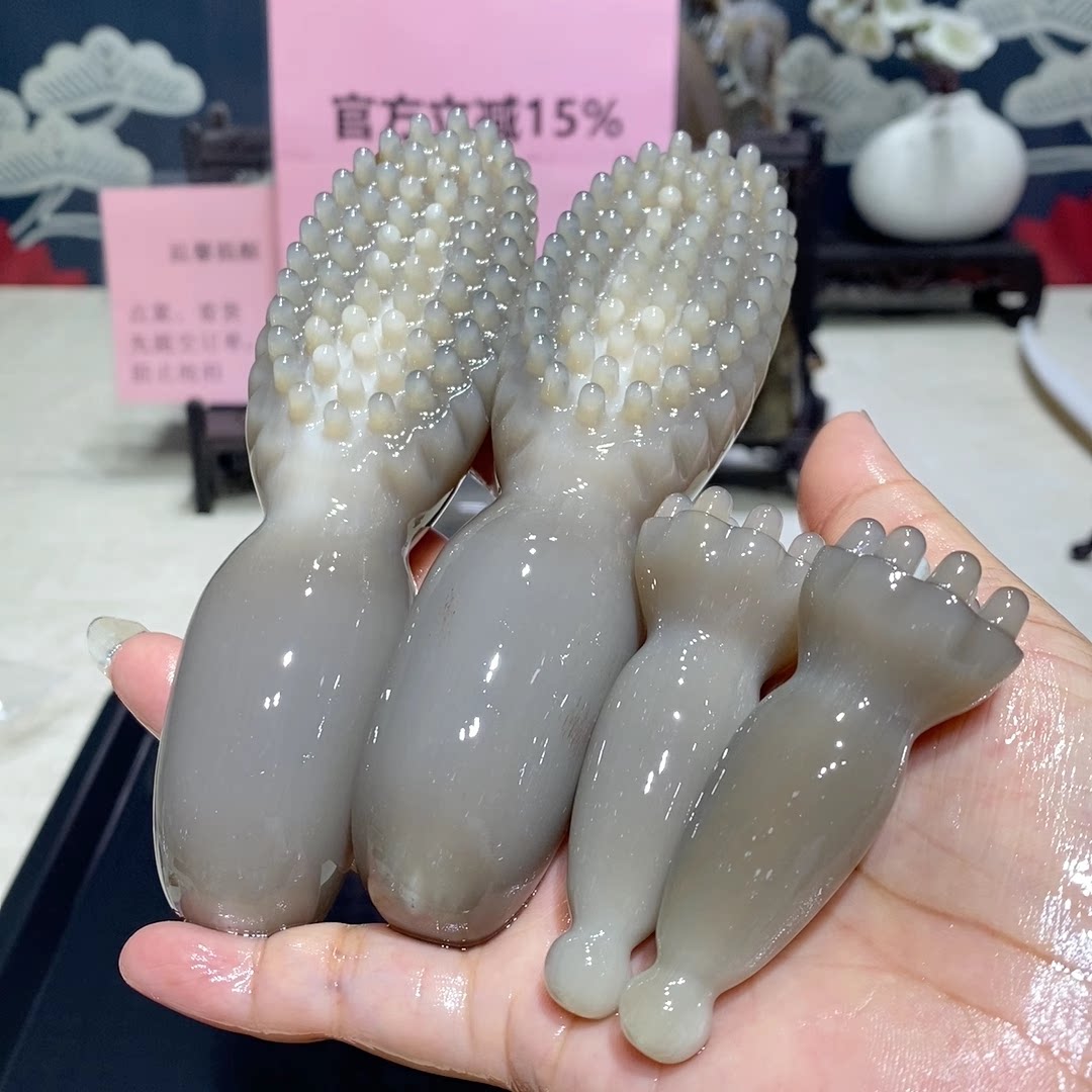 白水牛角莲蓬按摩棒面部提拉疏通脸部专用刮痧板眼部拨筋棒美容棒
