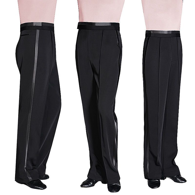 新款专业拉丁舞裤男士成人交谊舞裤舞蹈裤摩登长裤国标男童舞裤