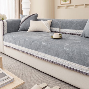 通用2026新款 轻奢高级感防滑皮坐垫子盖布巾 雪尼尔沙发垫四季 欧式