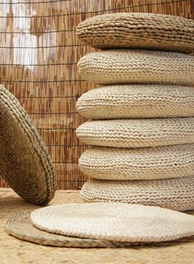 草编蒲团加厚坐垫拜佛玉米皮中式打坐圆形禅修儿童草垫子蒲草飘窗