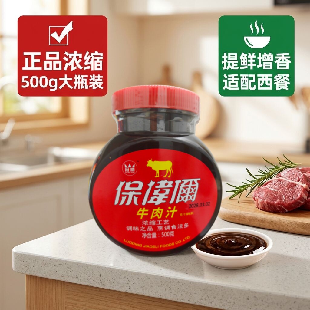 正品冠威浓缩保卫尔牛肉汁500g