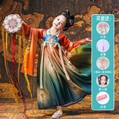 汉服女童春秋中国风超仙cos敦煌飞天异域写真古装 连衣裙 舞蹈唐装