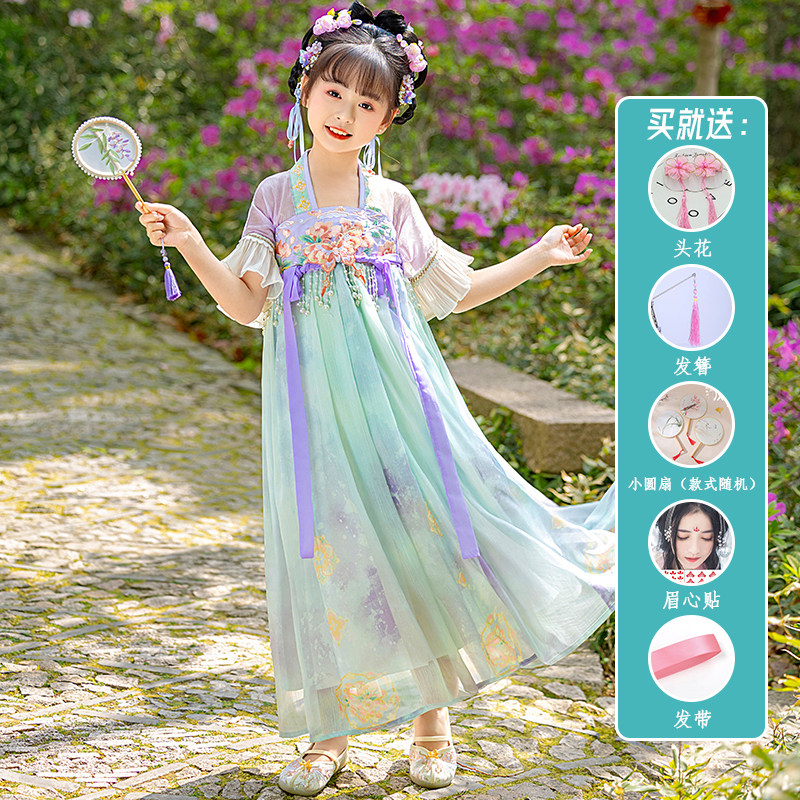女童汉服短袖2026新款薄款夏季儿童古装日常可穿超仙演出唐装襦裙
