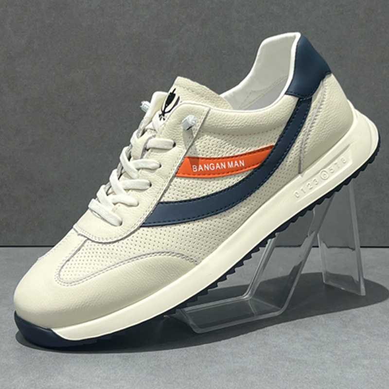 真皮运动鞋男2025夏季新款透气