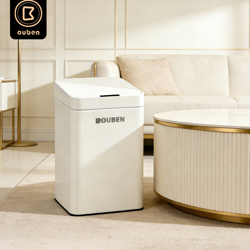 方形高颜值智能感应垃圾桶家用客厅轻奢高档网红奶油风厨房大容量
