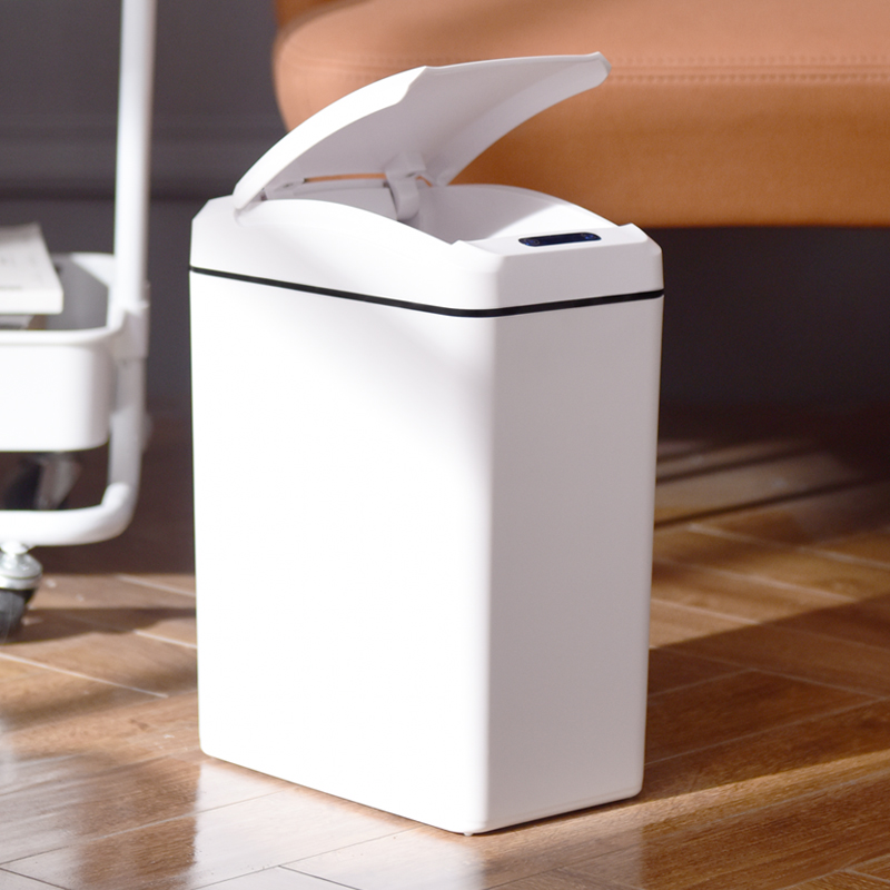 自动垃圾桶家用智能感应带盖圾圾桶卫生间窄小纸篓轻奢北欧ins风