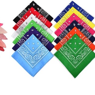 涤纶方巾佩斯利头巾嘻哈街舞骑行腰果花围巾