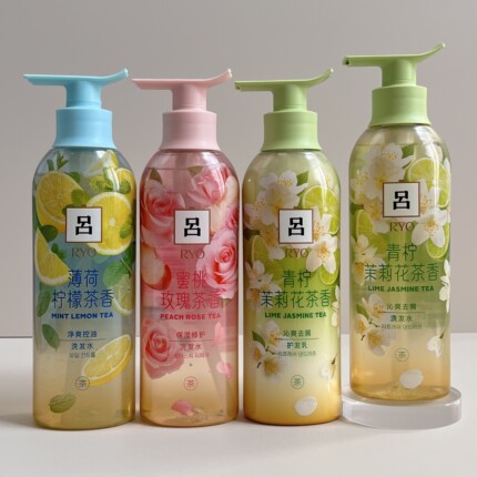 吕花茶吕洗发水护发素白茶茉莉蜜桃青柠留香控油蓬松去屑洗头水