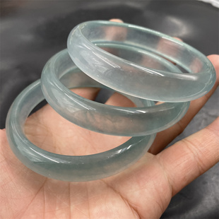 华夏美玉 冰种蓝水玉石手镯 女款高冰玉手镯 玉镯子 特价