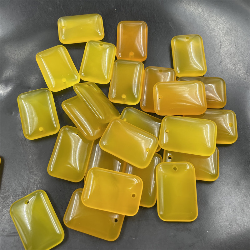 华夏美玉 冰种黄玉髓无事牌吊坠 黄玛瑙平安牌挂件 玉牌子