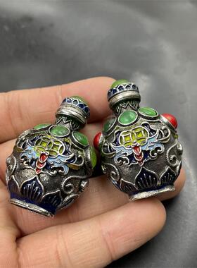 华夏美玉 藏式复古做旧鼻烟壶 特价