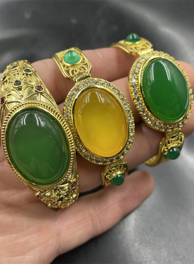 女款镶嵌玉髓玛瑙手镯