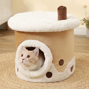 猫咪睡觉 保暖四季 窝宠物床用品 猫窝冬季 通用猫床狗窝猫屋封闭式