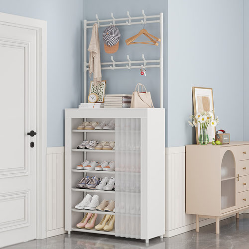 防尘收纳一体式鞋帽架