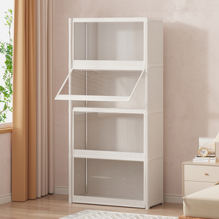 收纳柜储物柜落地客厅靠墙家用玩具柜子书架透明防尘衣柜出租房用