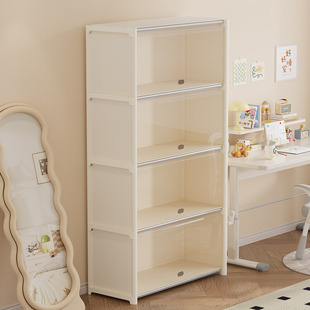 书架透明可视防尘简易书柜自由组合落地书本展示柜不占地方省空间