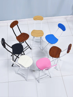 折叠椅子凳子靠背椅便携家用餐椅现代简约时尚 创意圆凳椅子电脑椅