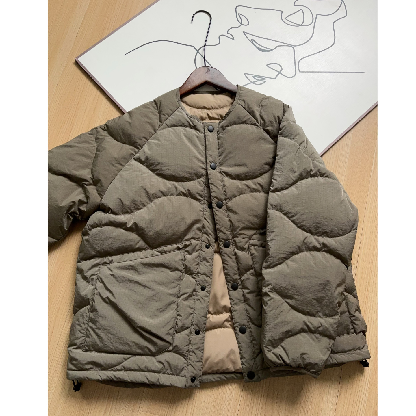 城市户外系列~ 日系小暗格  90白鸭绒圆领轻便绗缝外套羽绒服女