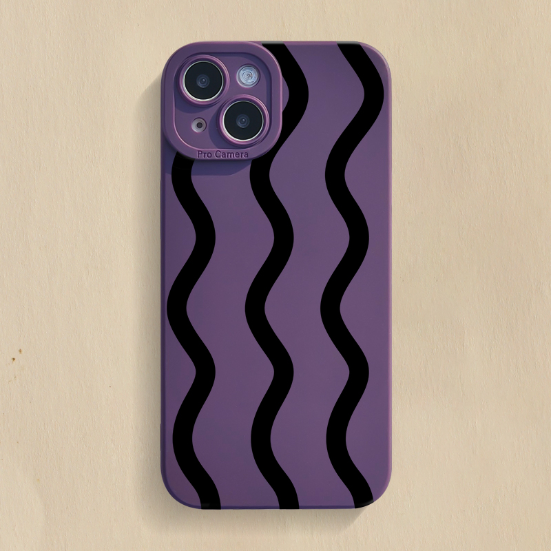 ins波浪条纹iPhone手机壳