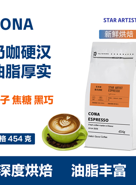 艺术家意式拼配咖啡豆粉 浓缩油脂意大利特浓现磨454g 意式咖啡豆