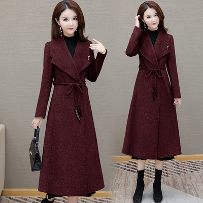 2025新款秋冬款时尚气质毛呢外套女百搭休闲修身显瘦中长款大衣潮