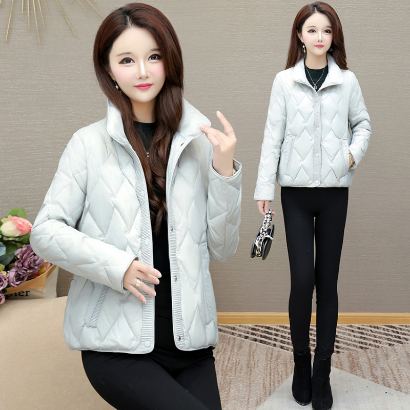 时尚气质短款轻暖羽绒服女秋冬季新款立领菱格小个子显瘦保暖外套
