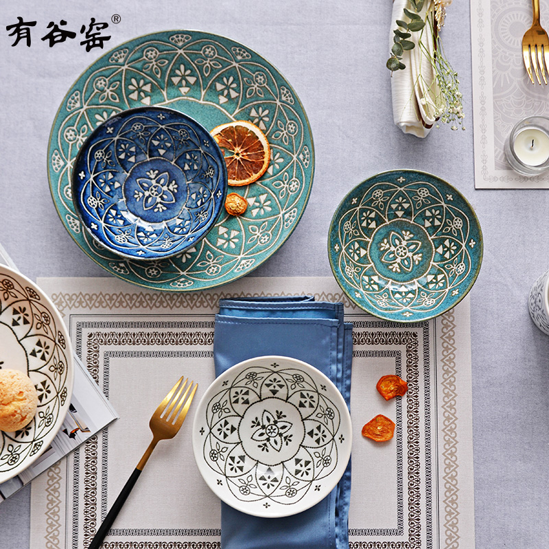 有谷窑日本进口摩洛哥风菜盘饭碗