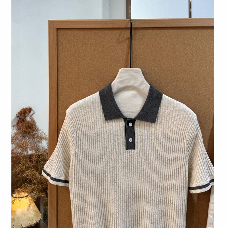 中学生校服短袖T恤夏季套装高中生藏青白色上衣polo衫初中生班服图片