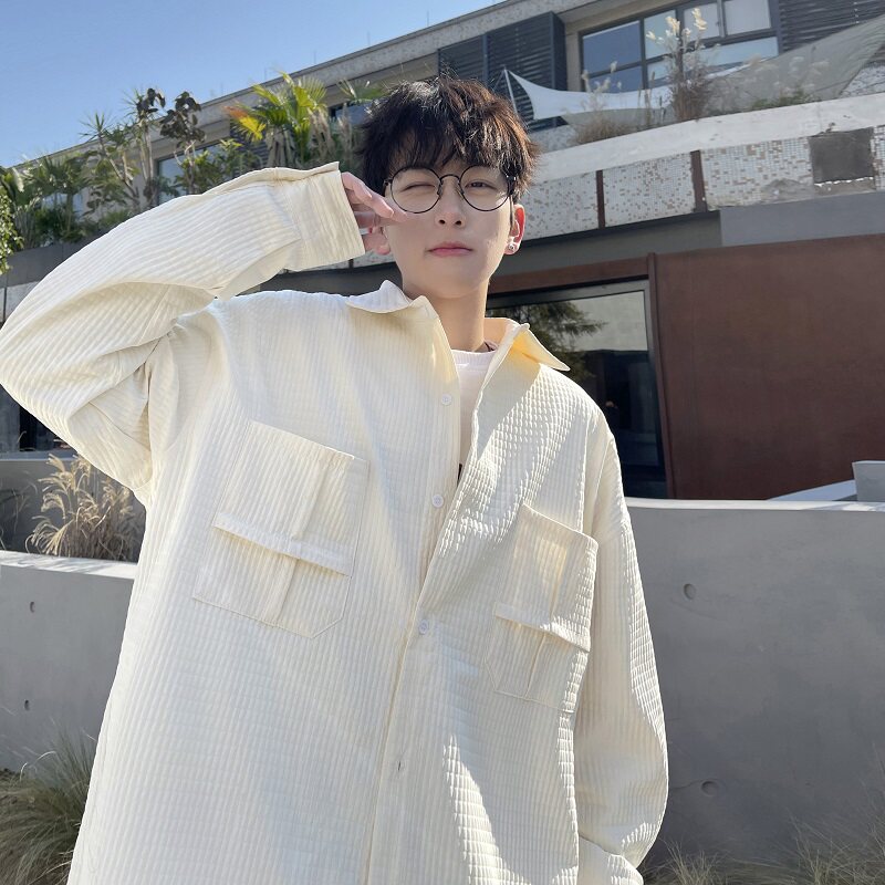 26定制工装衬衫日系宽松潮流长袖衬衫XZ507-1CS1058P45大货备，男装衬衫，星座507-1