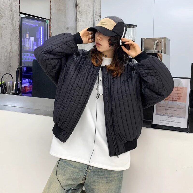 秋冬新款韩版宽松拉链设计款加厚棉服XZ507-1 MY8020 P120大货备图片