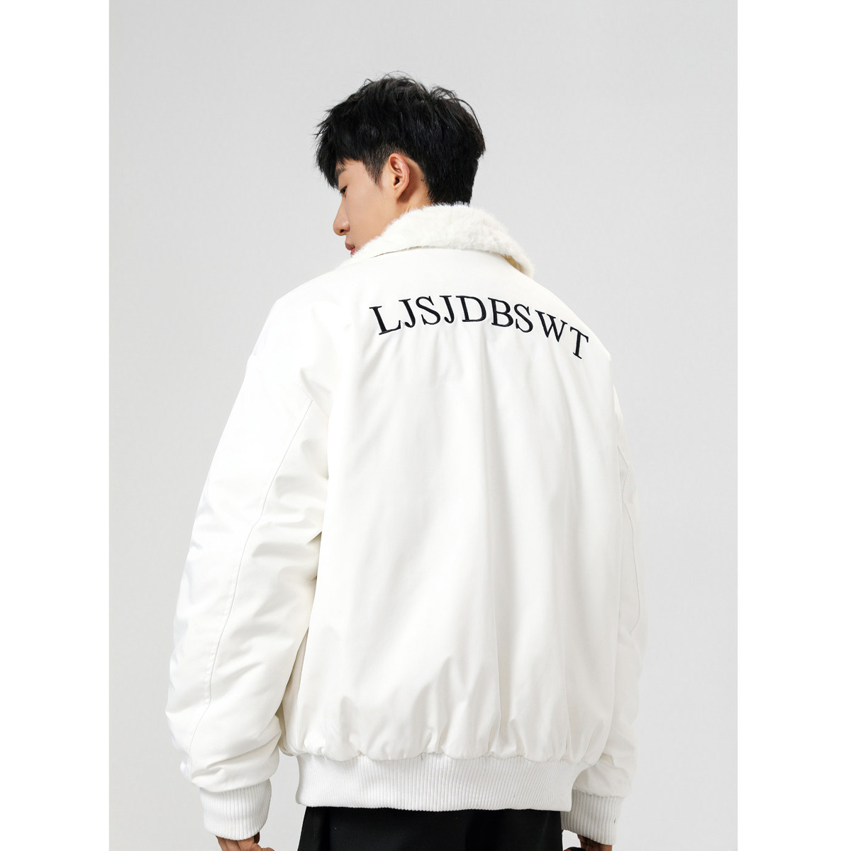 双面穿刺绣反领夹克宽松皮草保暖外套XZ507-1MY8022P105大货备，男装夹克，星座507-1