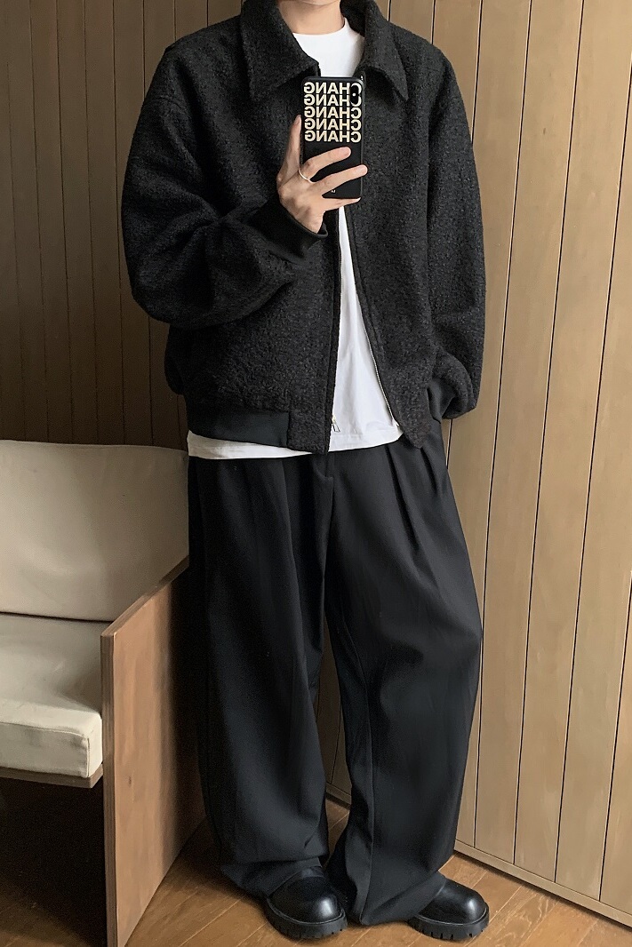 庸懒韩风休闲宽松潮休闲毛呢秋冬外套XZ507-1WT5020P95大货备，女装短外套，星座507-1