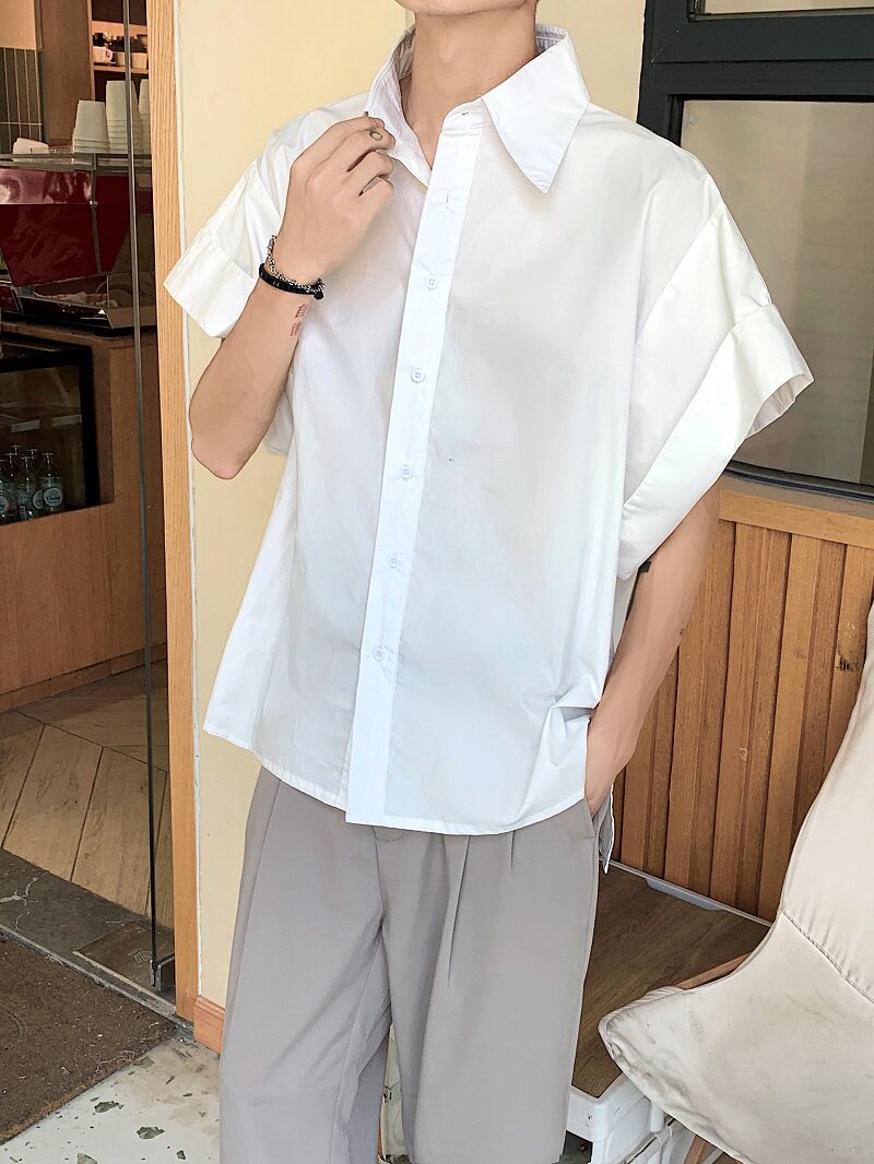 24设计款夏季小众美式复古宽松气质衬衣XZ507-1CS1061P55大货备,男装衬衫,星座507-1