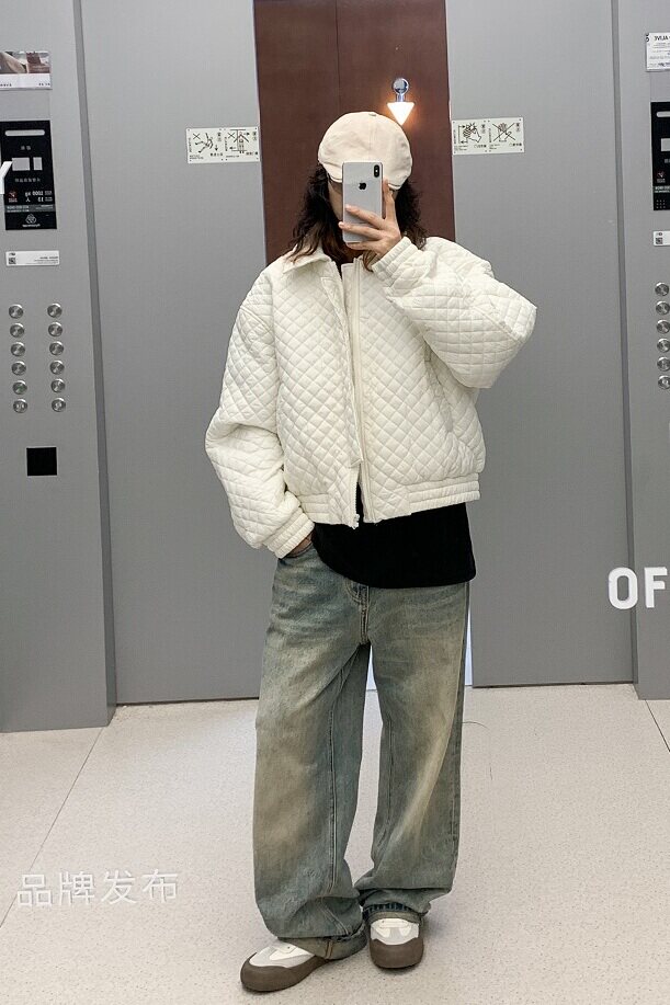秋冬新款潮休闲港风宽松菱格加厚棉服XZ507-1MY8009P95大货备,男装棉衣,星座507-1