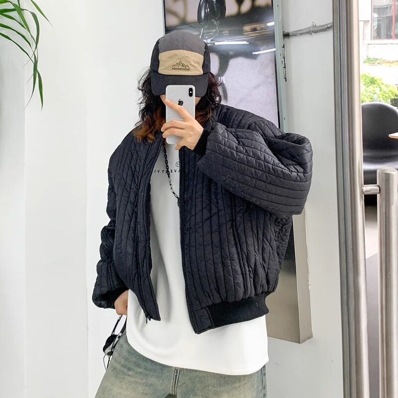 秋冬中性韩版宽松拉链设计款加厚棉服XZ507-1MY8020P120大货备,男装棉衣,星座507-1