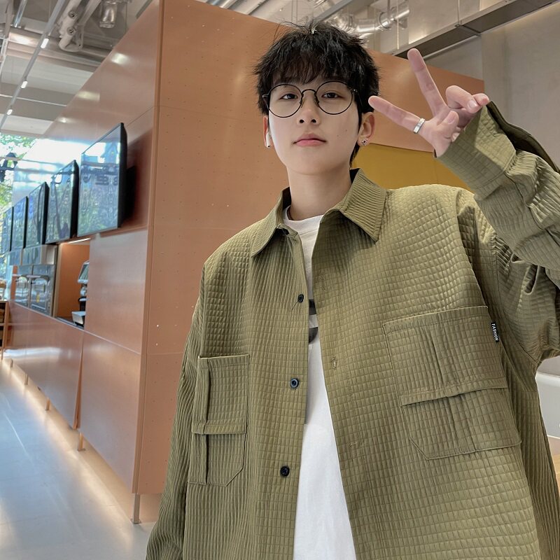 26定制工装衬衫日系宽松潮流长袖衬衫XZ507-1CS1058P45大货备，男装衬衫，星座507-1