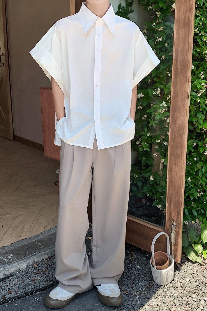 24设计款夏季小众美式复古宽松气质衬衣XZ507-1CS1061P55大货备,男装衬衫,星座507-1