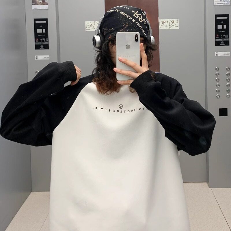 24宽松百搭插肩慵懒风加绒加厚卫衣XZ507-1WY6020P60大货备,男装卫衣,星座507-1