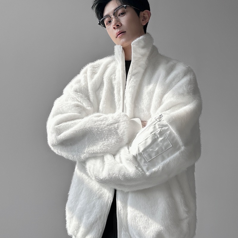 龙锦貂双面穿刺绣夹克宽松皮草外套XZ507-1MY8022P105大货备，男装夹克，星座507-1