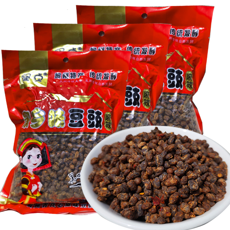 贵州特产麻辣干豆豉1斤风味豆食酱豆臭豆子豆丝炒菜调料家用商用