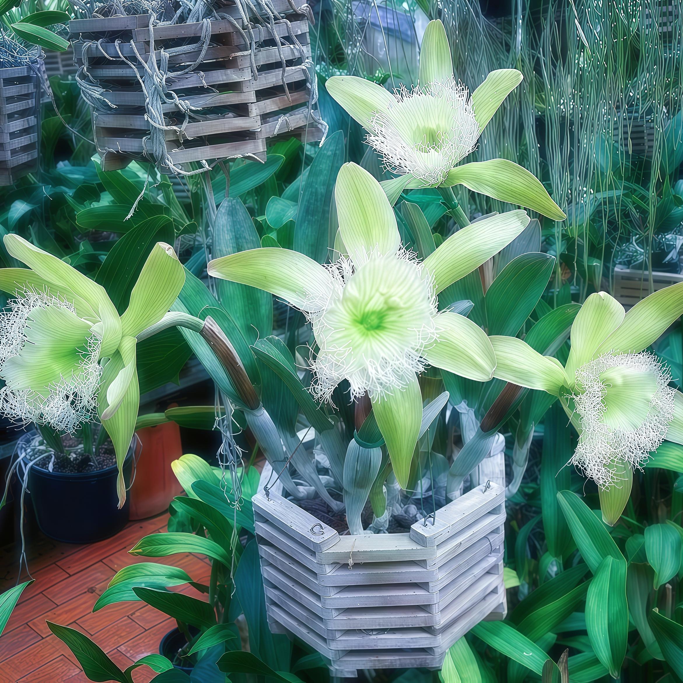 现货发~进口兰花洋兰白拉索卡特兰原生种B.digbyana大猪哥 花有香